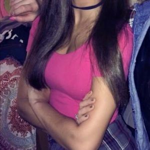 Hot pink forever 21 crop top